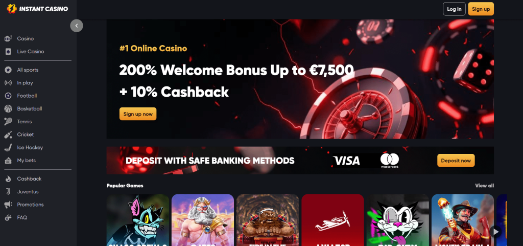 Instant Casino – Best in the list of Casinos Not on Gamstop