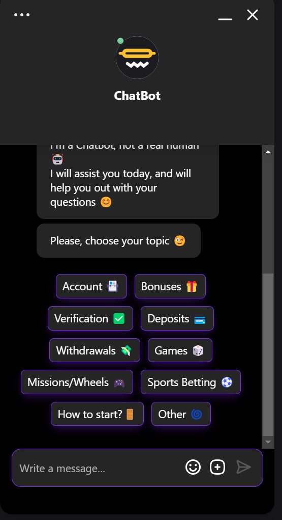 memo casino chatbot